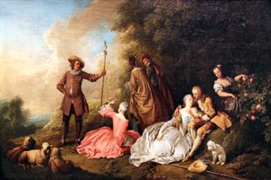 Samhälle utomhus av Christian Wilhelm Ernst Dietrich